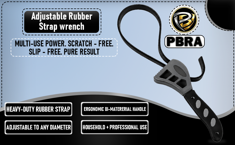 2-Pack Adjustable Rubber Strap Wrench Set – Heavy-Duty Oil Filter Wrench