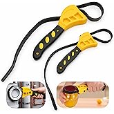 2-Pack Adjustable Rubber Strap Wrench Set – Heavy-Duty Oil Filter Wrench