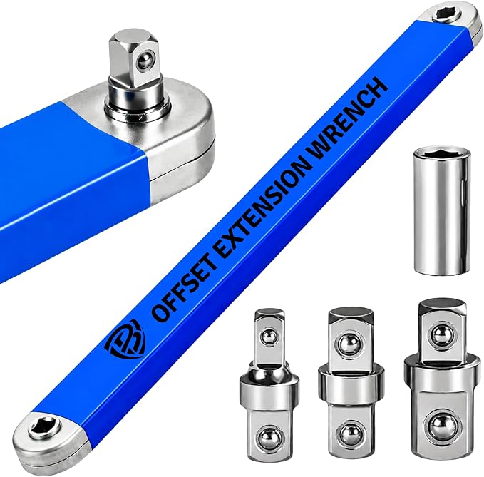 Offset Extension Wrench Set, 15" Impact-Ready Ratchet Extension Tool