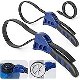 2-Pack Adjustable Rubber Strap Wrench Set – Heavy-Duty Oil Filter Wrench