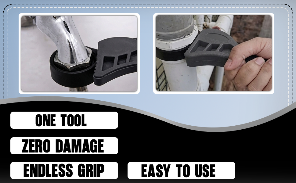 2-Pack Adjustable Rubber Strap Wrench Set – Heavy-Duty Oil Filter Wrench