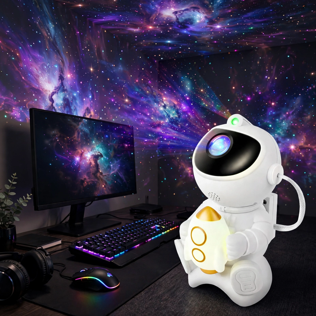 Astronaut Galaxy Star Projector with Bluetooth Speaker